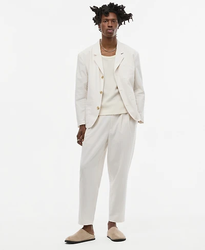 Mode of One Men's Relaxed-Fit Oxford Linen-Blend Pants, Macy's Exclusive