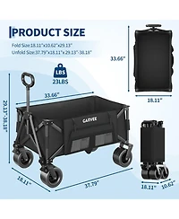 gaomon 460LBS Weight Capacity Foldable Wagon Carts for Outdoor Storage, Groceries, Shopping, Camping, Sports