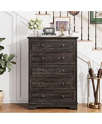 gaomon 5 Drawer Dresser for Bedroom - Vertical Chest of Drawers, Farmhouse Tall Cabinet Organizer Living Room, Hallway