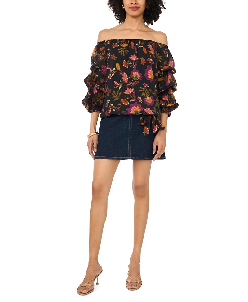 Vince Camuto Women's Off-The-Shoulder Bubble-Sleeve Top