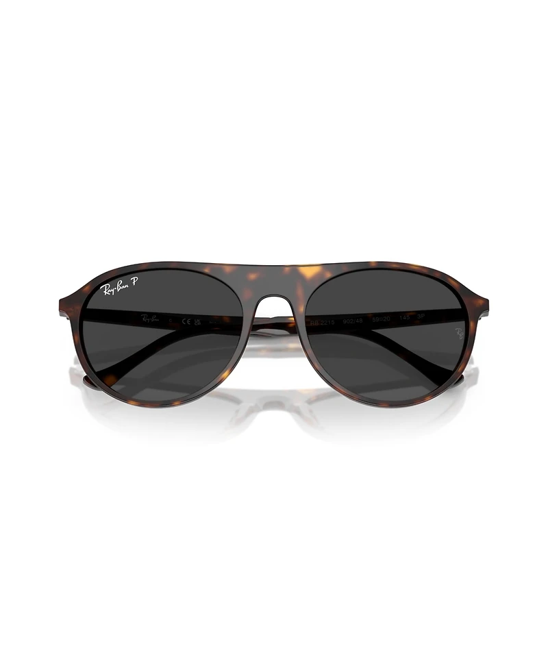 Ray-Ban Unisex Polarized Square Sunglasses, RB2215