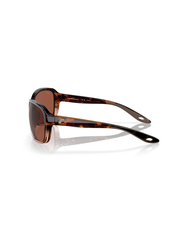 Costa Del Mar Women's Polarized Square Sunglasses, Seadrift 6S9114