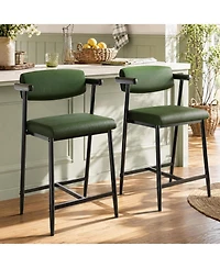 gaomon 2 Sets 26 Inch Retro Green Bar Stools