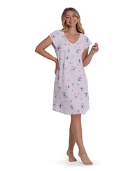 Miss Elaine Women's Short-Sleeve Printed Short Nightgown