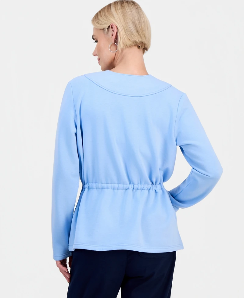 Style & Co Petite Luxesoft Tied-Lapel Knit Jacket, Macy's Exclusive