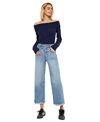 KanCan Women's Gretchen Ultra High Rise Wide Leg Jeans