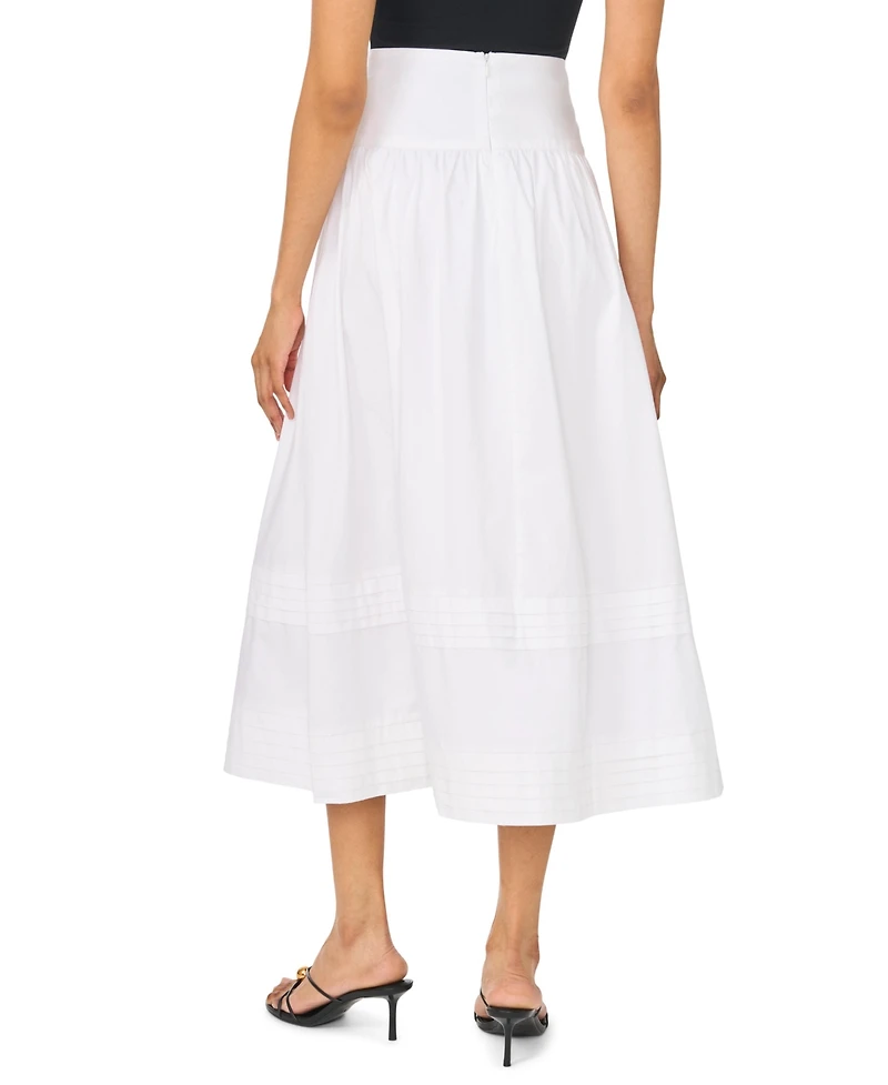 1.state Women's Pleated Hem Midi Skirt