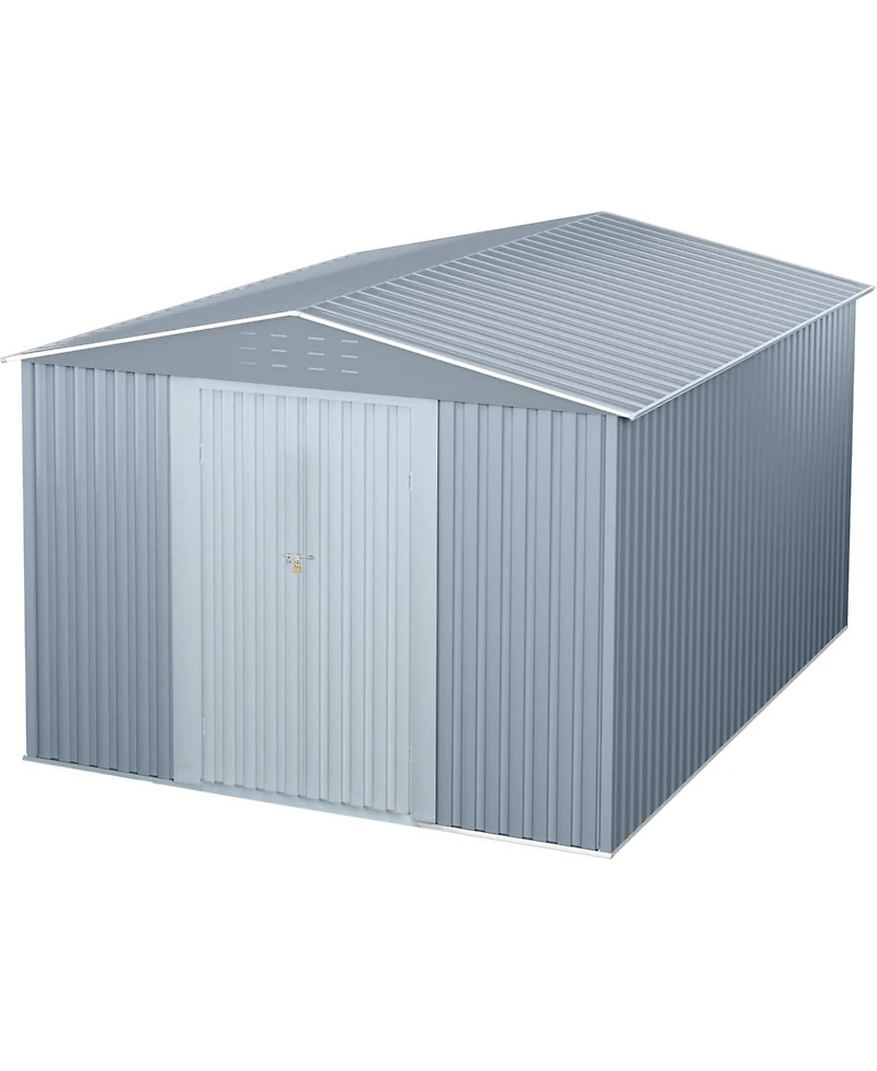 gaomon Outdoor Metal Storage Shed, Large Metal Storage Sheds with Sturdy Frame Structure, Garden Tool Shed with Lockable Door for Garden, Lawn