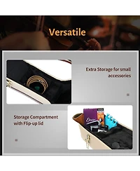Yescom 39" Classical Guitar Hard Case with Lock Accessory Compartment for Airline Travel Guitar Hardshell Carrying Case Microgroove Flat