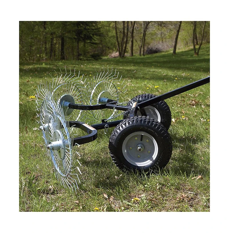 Yard Tuff Acreage Rake, Steel Tow Behind Dethatcher for Lawn and Garden, 48 Inch