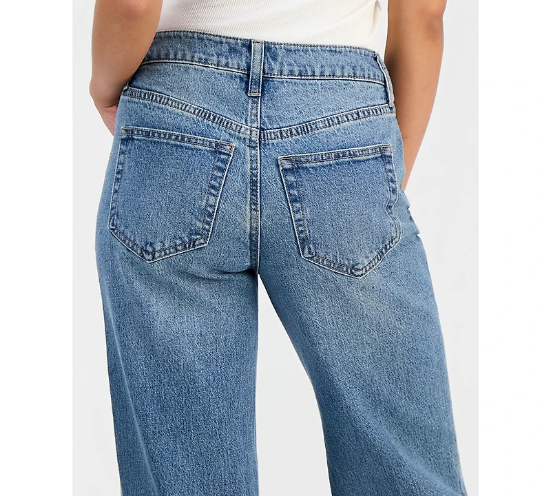 And Now This Petite Floral-Embroidered High-Rise Jeans, Macy's Exclusive
