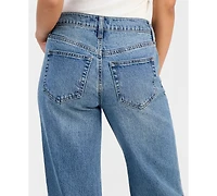 And Now This Petite Floral-Embroidered High-Rise Jeans, Macy's Exclusive