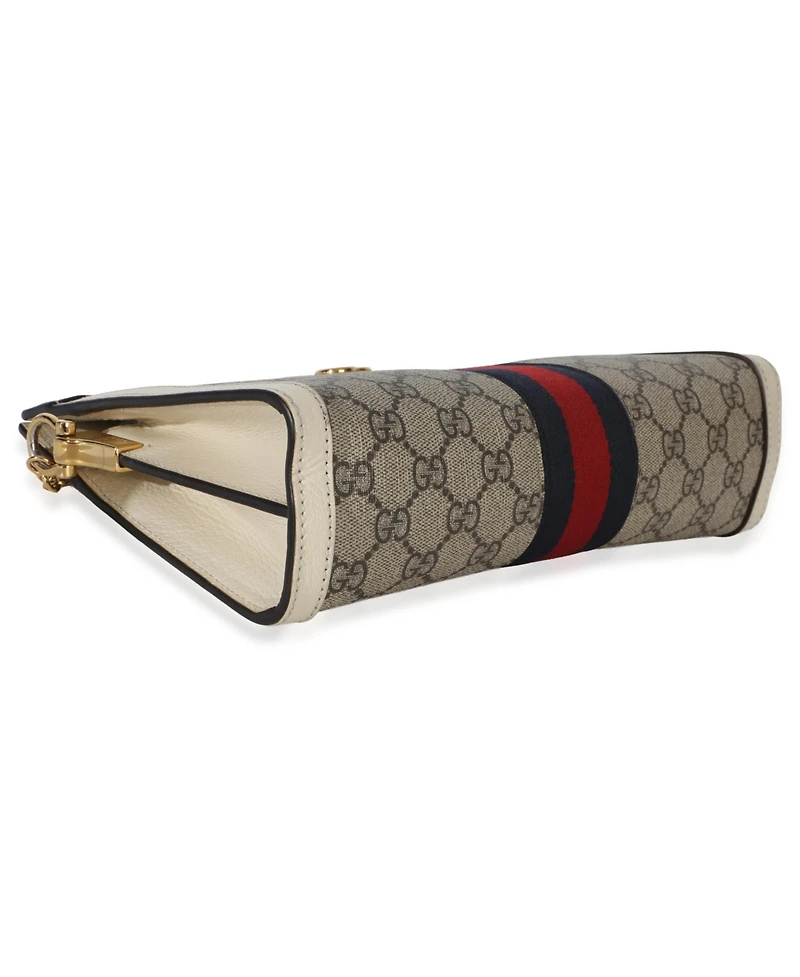 Pre-Owned Gucci Cream Gg Supreme Web Ophidia Gg Small Shoulder Bag