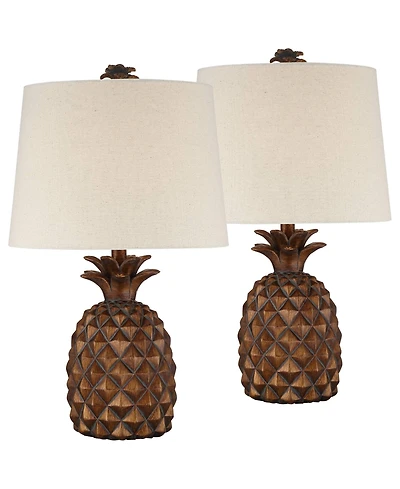 Regency Hill Paget 23 3/4" High Small Coastal Accent Table Lamps Set of 2 Living Room Bedroom Oatmeal Shade