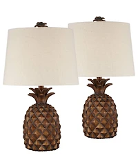 Regency Hill Paget 23 3/4" High Small Coastal Accent Table Lamps Set of 2 Living Room Bedroom Oatmeal Shade