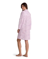 Miss Elaine Women's Long-Sleeve Printed Short Grip Robe