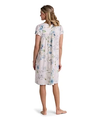 Miss Elaine Petite Short-Sleeve Printed Short Gown