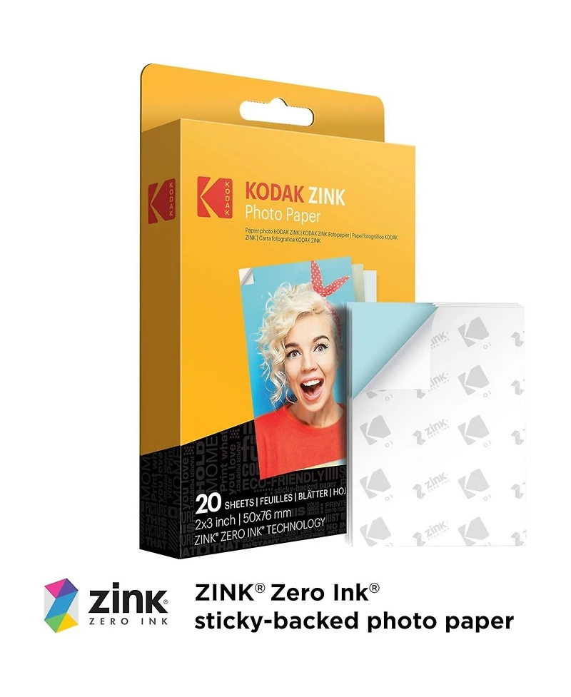 Kodak Smile+ 2-in-1 Instant Print Camera Gift Bundle w/ Case, Zink 20pk and Accessories