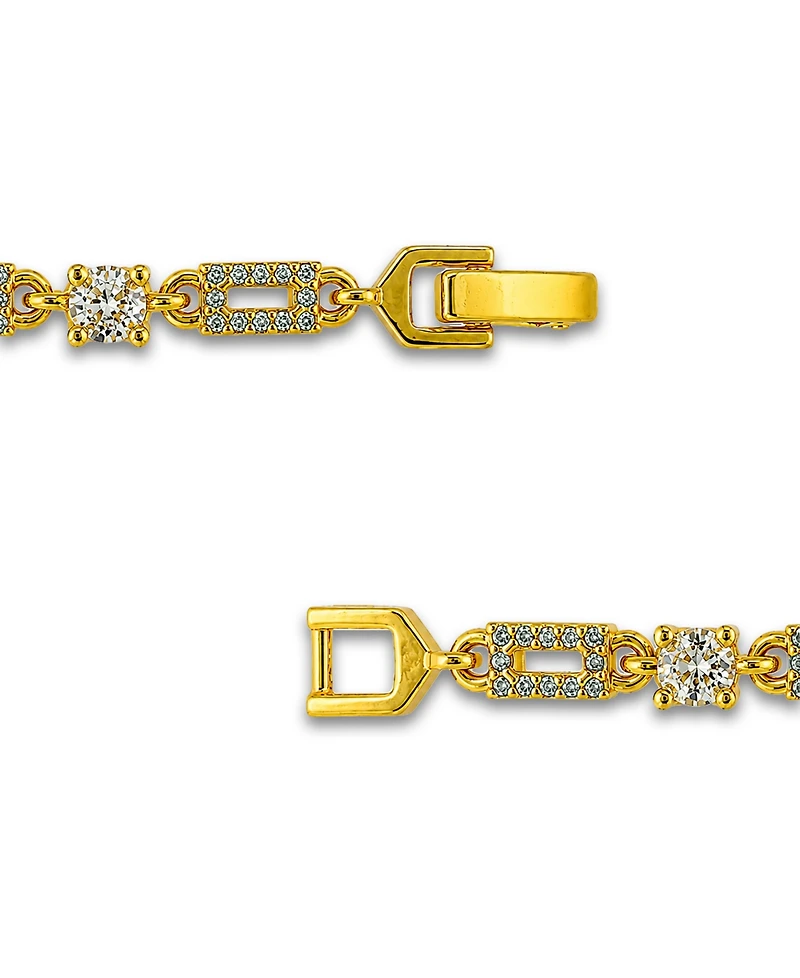 Macy's Cubic Zirconia Pave Rectangle Link Bracelet