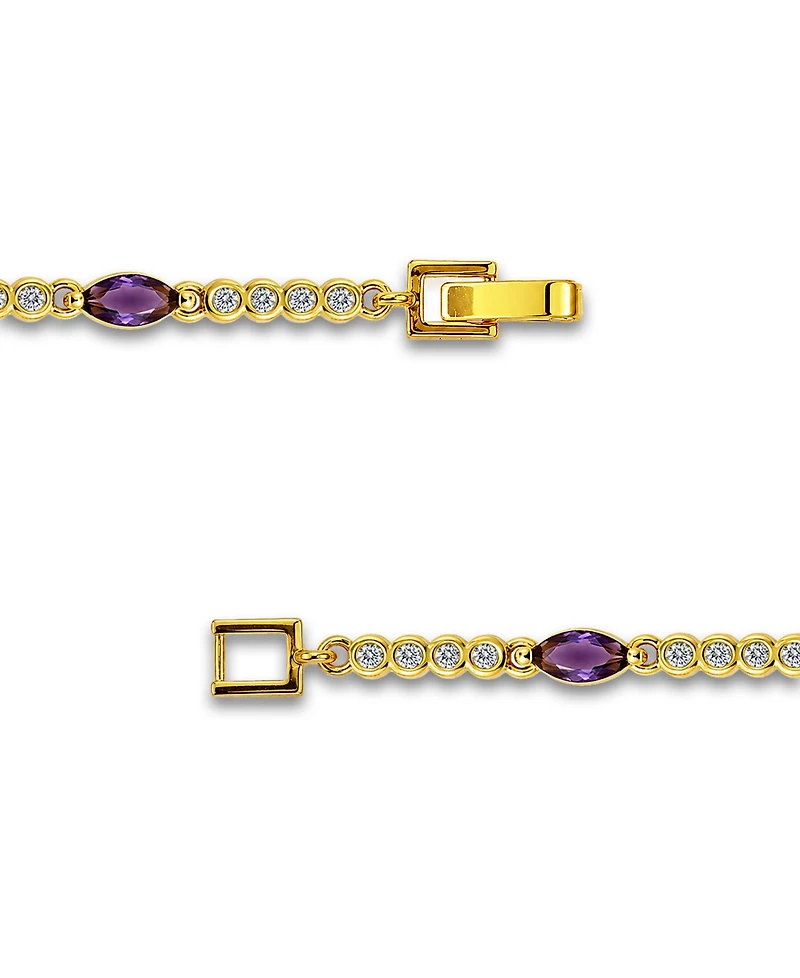 Macy's Marquise Purple Cubic Zirconia Stones Bracelet