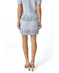 English Factory Women's Knitted Fringe Detail Skirt