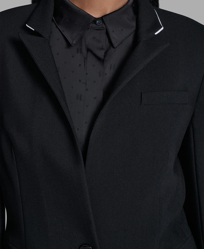Karl Lagerfeld Women's Reverse Lapel One Button Blazer