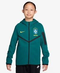 Nike Big Boys and Girls Green Brazil National Team Tech Fleece Full-Zip Hoodie