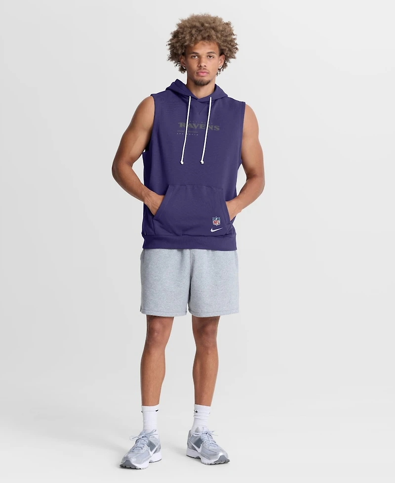 Nike Men's Purple Baltimore Ravens Sideline Standard Issue Dri-fit Sleeveless Hoodie