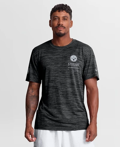 Nike Men's Black Pittsburgh Steelers Sideline Double Covered Dri-fit Velocity T-Shirt