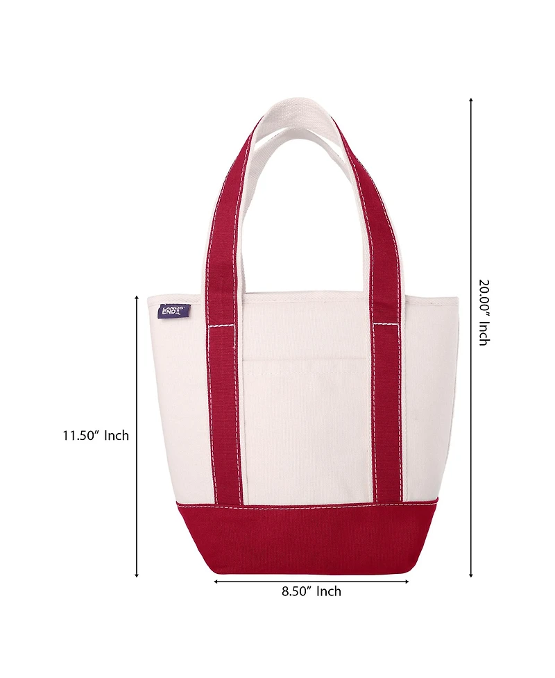 Lands' End Small Insulated Tote Bag with Zip Closure, Travel Cooler for the Pool, Park, and Day Trips