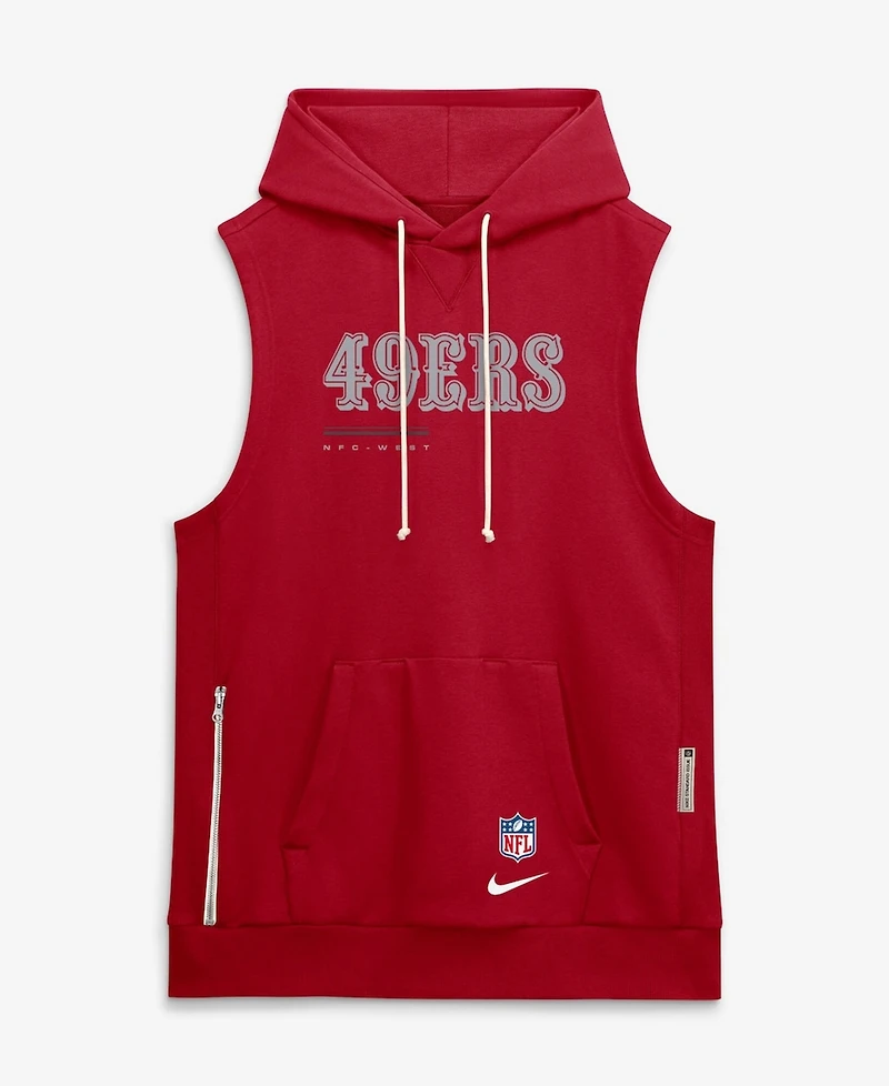 Nike Men's Scarlet San Francisco 49ers Sideline Standard Issue Dri-fit Sleeveless Hoodie