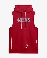 Nike Men's Scarlet San Francisco 49ers Sideline Standard Issue Dri-fit Sleeveless Hoodie