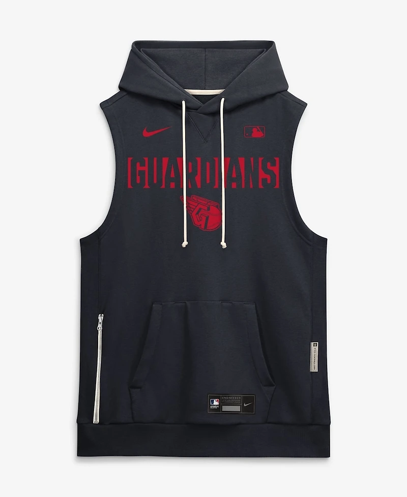Nike Men's Navy Cleveland Guardians Authentic Collection Standard Issue Dri-fit Sleeveless Hoodie