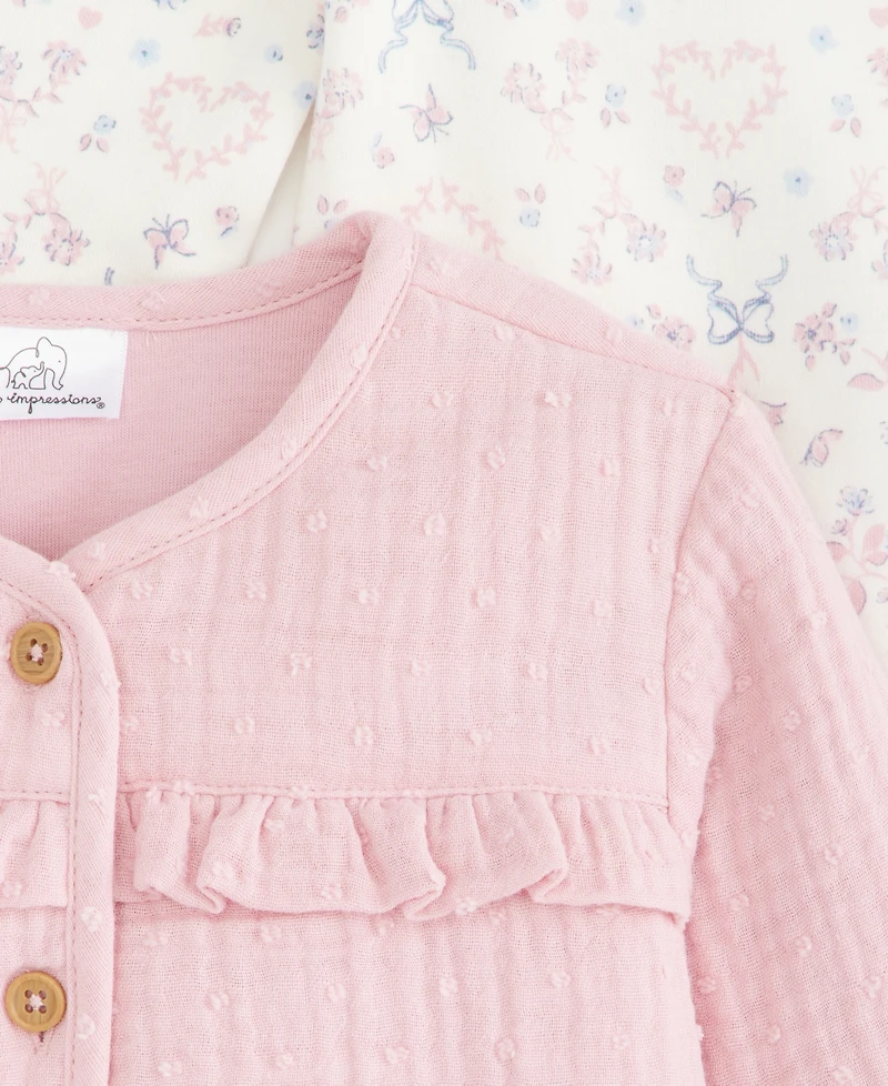 First Impressions Baby Girls' 3M-24M Jacket, Bodysuit & Bubble Pants, 3-Piece Set, Macy's Exclusive