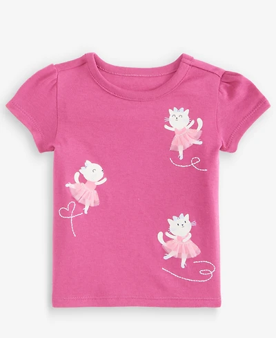 First Impressions Baby Girls' 3M-24M Mix & Match Short-Sleeve Ballerina Cat T-Shirt, Macy's Exclusive