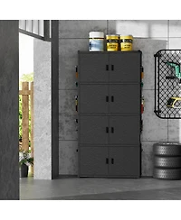 5-Shelf Heavy-Duty Garage Storage Cabinet Tower with Side Pegboards