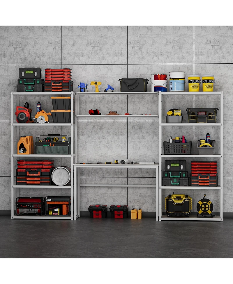 Heavy-Duty Garage Storage and Workstation System, White (119.8 in. W x 71.1 in. H x 15.7 in. D