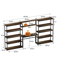 Heavy-Duty Wide Garage Storage and Workstation System, Black (144.2 in. W x 71.1 in. H x 15.7 in. D