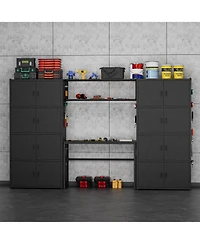 5-Shelf Heavy-Duty Garage Cabinet and Workstation System w/ Side Pegboards