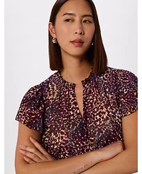 Whistles Women's Orchid Print Dobby Top