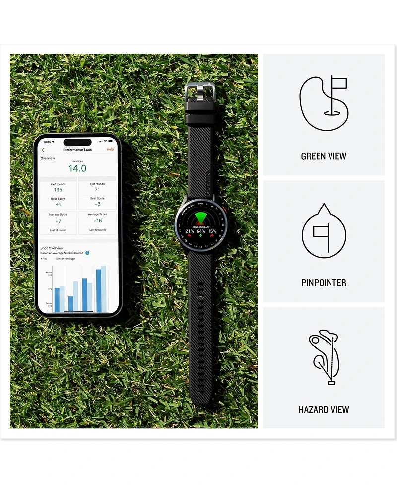 Garmin Approach S44, Silver/Black Silicone