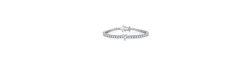 Rachel Glauber Modern Gold Plated Cubic Zirconia Tennis Bracelet