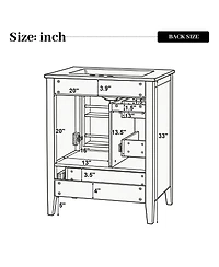 Sillysis Bathroom Vanity with Sink,Freestanding Storage Cabinet, Soft Close Drawers and Door, Solid Wood Legs