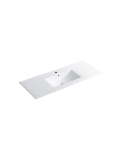 Sillysis 47.8 Inch Ceramic Bathroom Sink Top, Rectangular Vanity Basin, Smooth Easy-Clean Countertop for Single Vanity