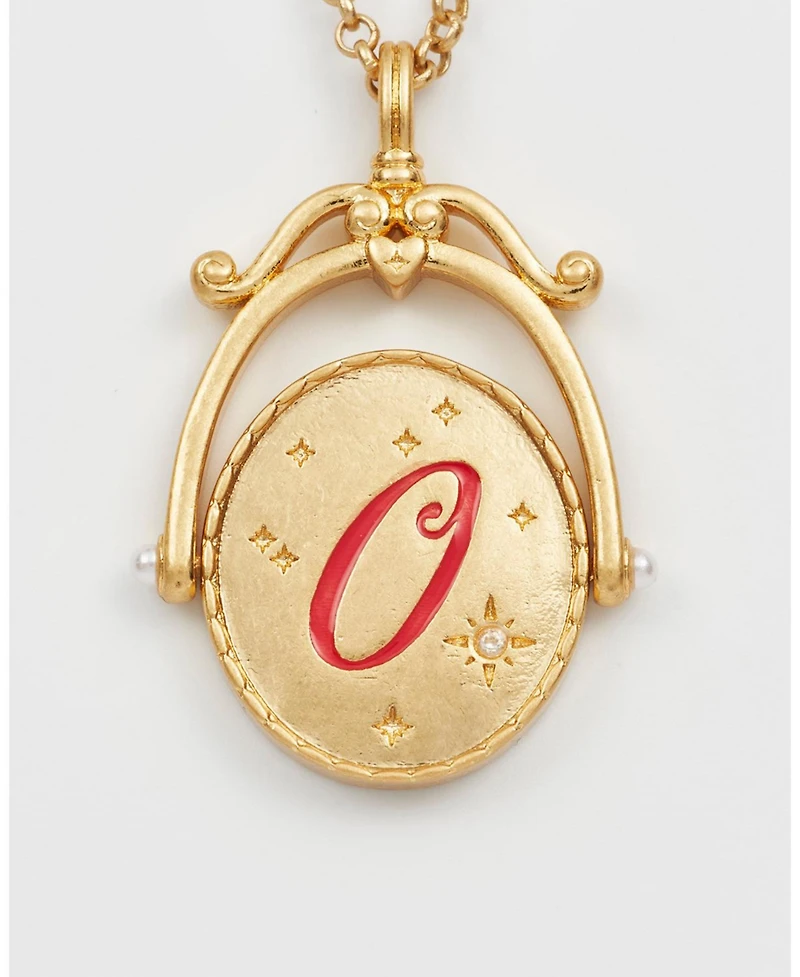 Fable England O Initial Orchid Gold Spinner Chain Necklace