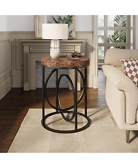 Slickblue Modern Round End Table, Sofa Side Table for Living Room