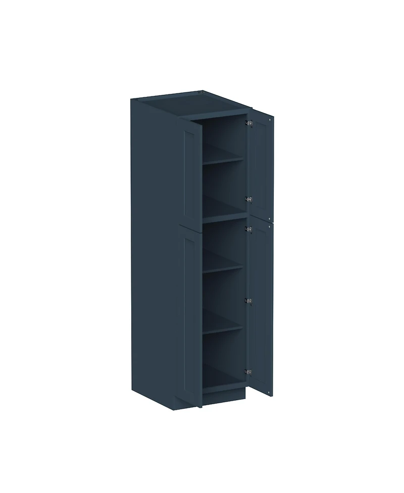 Boyel Living 84 Inch Hight Pantry Cabinet 4 Doors 4 Shelves, Ready to Assemble Kitchen Cabinet with Solid Wood Frame, Soft-Close Slides and Hinges