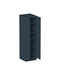 Boyel Living 84 Inch Hight Pantry Cabinet 4 Doors 4 Shelves, Ready to Assemble Kitchen Cabinet with Solid Wood Frame, Soft-Close Slides and Hinges
