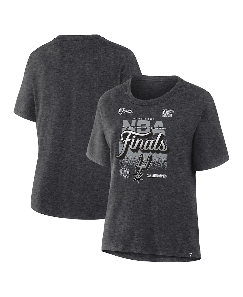 Fanatics Women's Charcoal San Antonio Spurs 2026 Western Conference Champions Locker Room T-Shirt