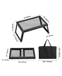 Cozito Folding Campfire Grill , Steel Mesh Grate with Legs and Carry Bag